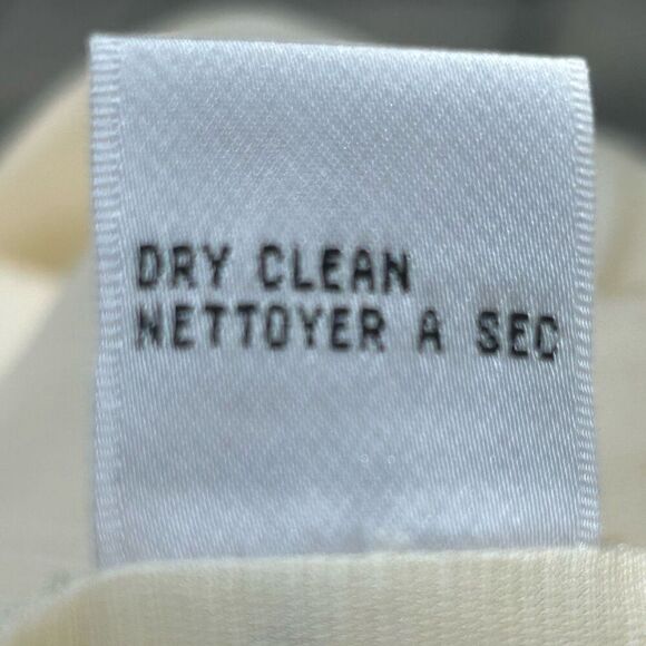 Talbots Blouse Top Womens Size 12 Cream Button-up Linen & Silk Blend Embroidered - Picture 15 of 15